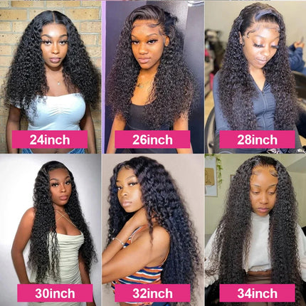13x6 Water Wave Hd Lace Front Wig Pre Cut Lace PrePlucked 7x5 13x4 Wear Go Glueless Curly Human Hair Wigs For Women 200 Density