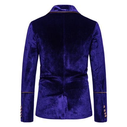 2023 new men's high-end velvet suits fashion casual dress jacket party costumes men's sets