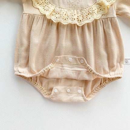 2023 Autumn Baby Girls Romper One Piece Bodysuit + Hat Newborn Cotton Long Sleeve Jumpsuit Baju