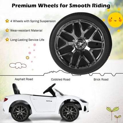 12V Kids Ride-On Car with Remote Control and Lights-Pink-13