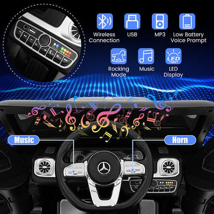 12V Battery Powered Mercedes-Benz G500 Kids Ride-on Car-White-3