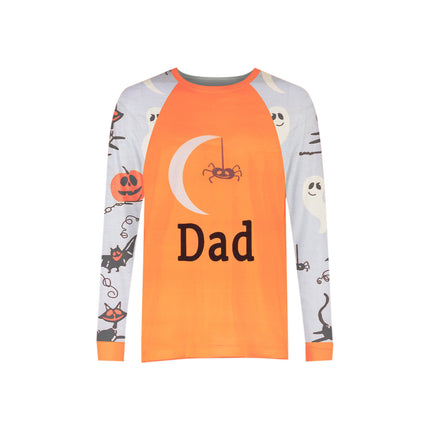 Fashionable Halloween Printed Parent-Child Outfit – Polyester Home Wear Set