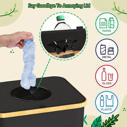 Recyclable Trash Can with Removable Reusable Inner Bags