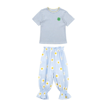 Girls’ Summer Korean Style Cotton A-Line Dress – Short Sleeve Cute Outfit