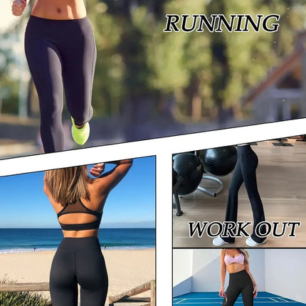 3pcs Butt-Lifting Flare Yoga Pants High Waist, Ultra Stretch, Naked Feel Leggings For Women