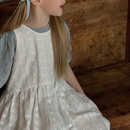 Embroidered Cotton Girls’ One-Piece Dress