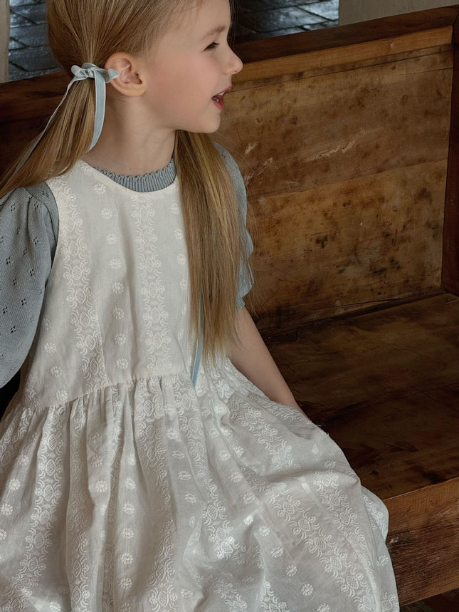 Embroidered Cotton Girls’ One-Piece Dress
