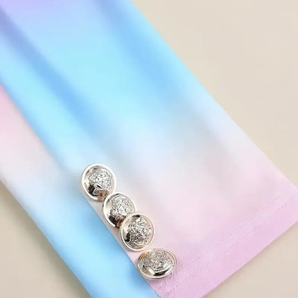 Gradient Color Elegant Suit Jacket Set