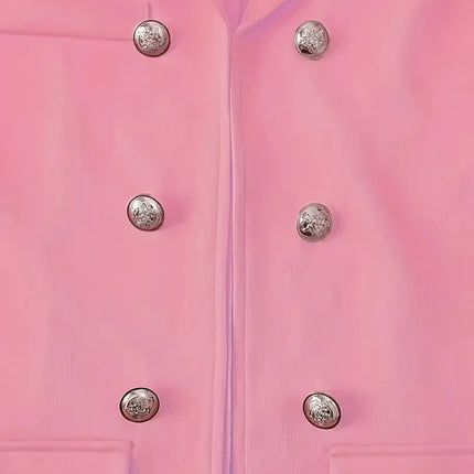 AURA Printed Power Set Slim-Fit Suit Pants & Tailored Top in Elevated Casual Silhouette