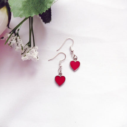 Classic Red Hearts Earrings, Playing Cards inspired Queen of Hearts | by lovedbynlanla-4