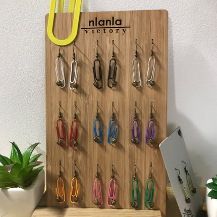 Rose Quartz Personalised Paperclip Earrings | by lovedbynlanla-1