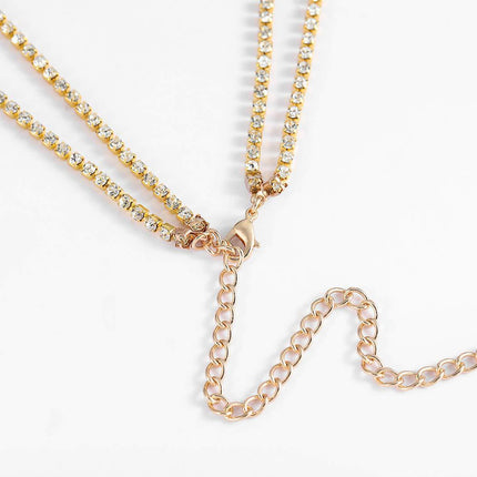 Rhinestone Body Chain – Gold & Silver Waist Accessory