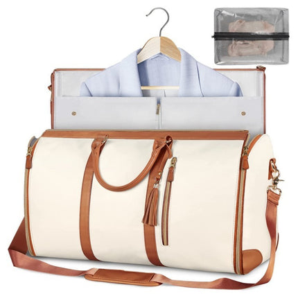 Convertible Travel Duffle & Suit Tote Waterproof Cowhide Utility  Curated by LUNVERO