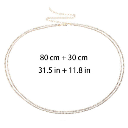 Rhinestone Body Chain – Gold & Silver Waist Accessory