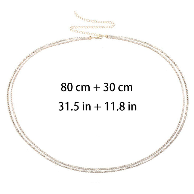 Rhinestone Body Chain – Gold & Silver Waist Accessory
