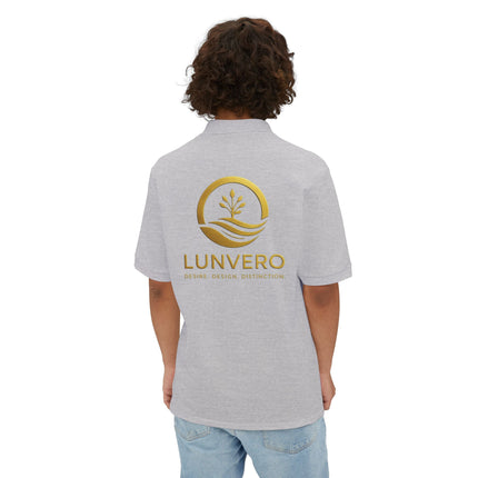 LUNVERO White Polo – Gold Edition Unisex Casual Wear, Golf Shirt, Perfect Gift, Business Casual Attire