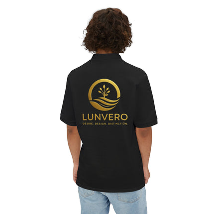 LUNVERO White Polo – Gold Edition Unisex Casual Wear, Golf Shirt, Perfect Gift, Business Casual Attire