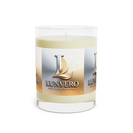 LUNVERO | Decorative Luxe Scented Candle - 11oz Full Glass | 360 text Printed Art