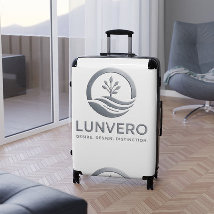✨LUNVERO Luxury Silver & White Set (S + M + L) Luggage, Rolling Suitcase, Travel Bags