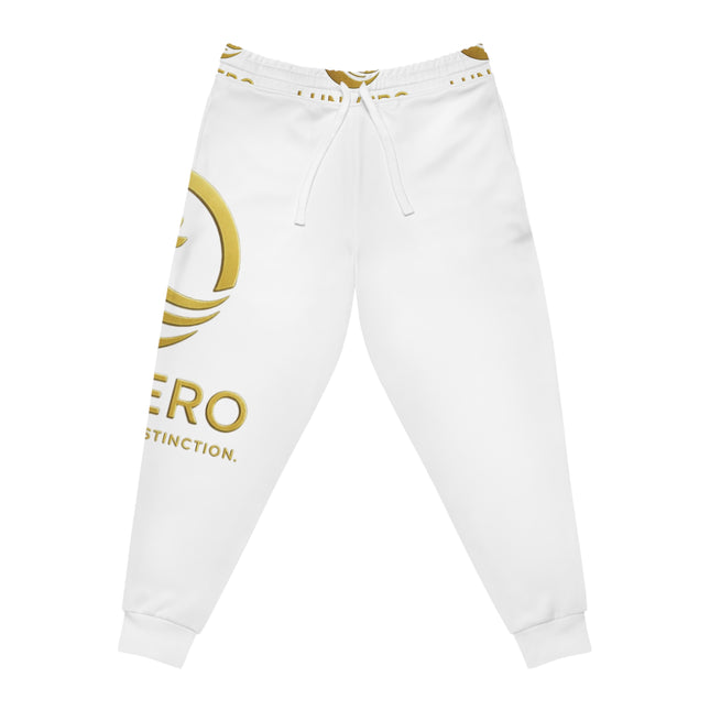 LUNVERO White & Gold Luxury Joggers (AOP) Unisex