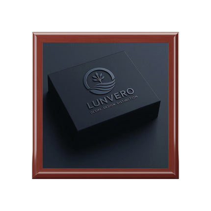 LUNVERO Luxury Jewelry Box – Matte Black with Embossed Logo