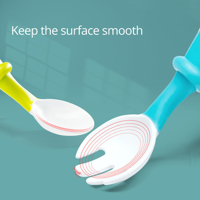 Baby Feeding Tableware – Owl Elbow Spoon & Fork Set