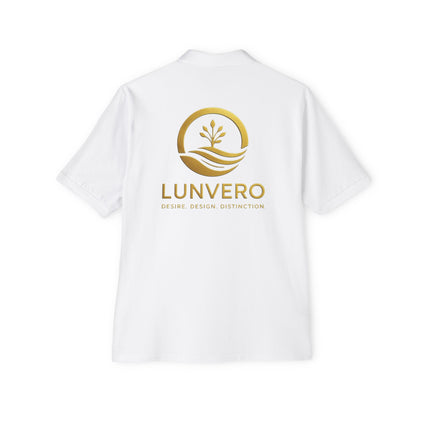 LUNVERO White Polo – Gold Edition Unisex Casual Wear, Golf Shirt, Perfect Gift, Business Casual Attire
