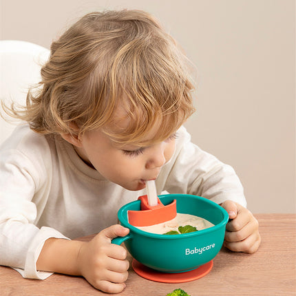 3-in-1 Baby Snack Bowl with Straw & Petal Lid – Anti-Spill Design