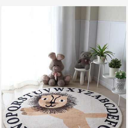 Round Lion Kids Rug