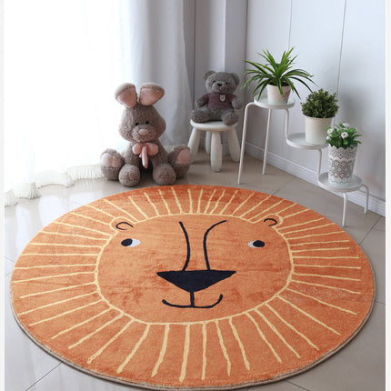 Round Lion Kids Rug