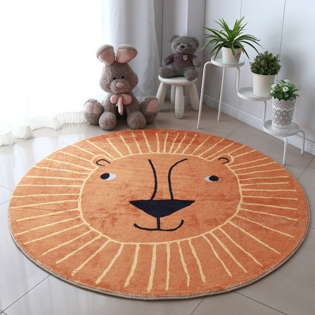 Round Lion Kids Rug