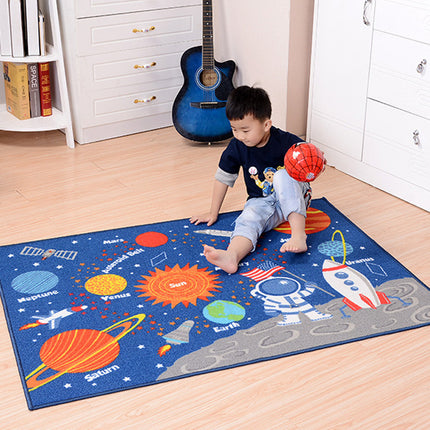 Cartoon Rectangle Carpet – Dark Blue