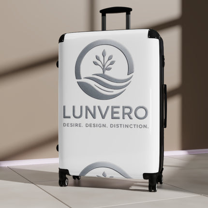 ✨LUNVERO Luxury Silver & White Set (S + M + L) Luggage, Rolling Suitcase, Travel Bags