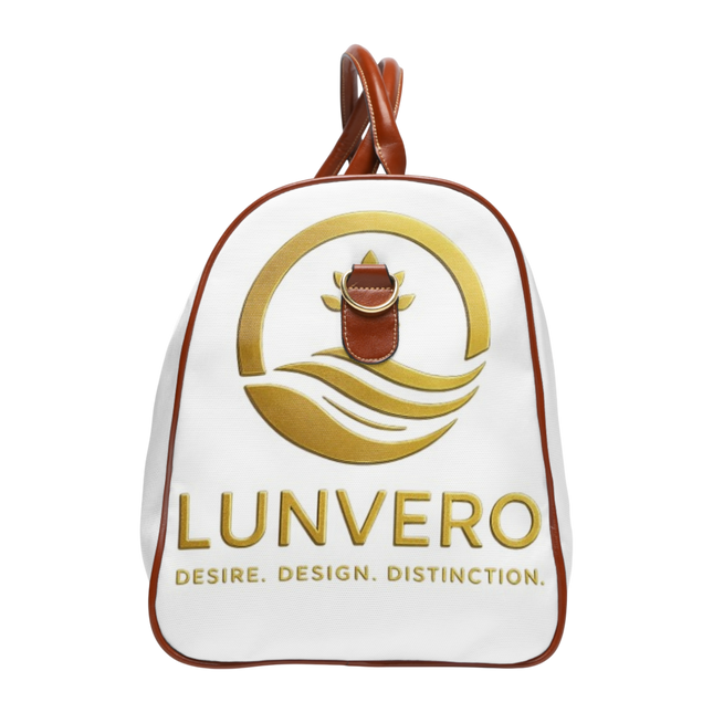 LUNVERO White & Gold Waterproof Durable Travel Bag