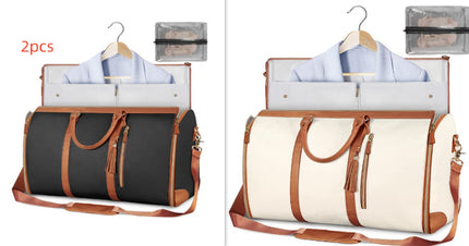 Convertible Travel Duffle & Suit Tote Waterproof Cowhide Utility  Curated by LUNVERO