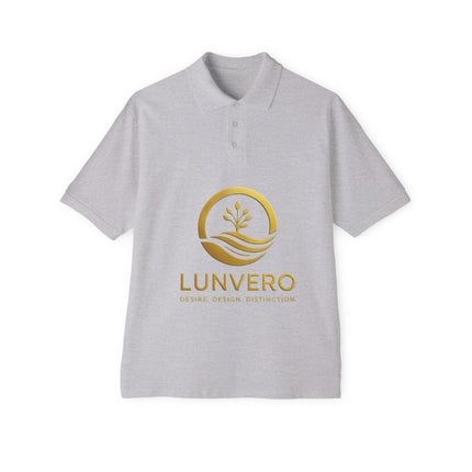 LUNVERO White Polo – Gold Edition Unisex Casual Wear, Golf Shirt, Perfect Gift, Business Casual Attire