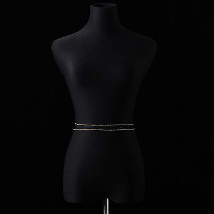 Rhinestone Body Chain – Gold & Silver Waist Accessory