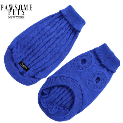 DOG AND CAT CABLE KNIT SWEATER - DARK BLUE-0