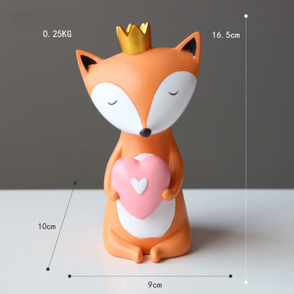 Nordic Creative Animal Resin Ornament – Modern Home & Kids Room Décor