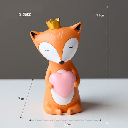 Nordic Creative Animal Resin Ornament – Modern Home & Kids Room Décor