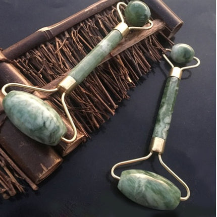 Rose Quartz Roller Slimming Face Massager Lifting Tool Natural Jade