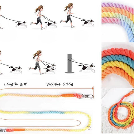 HANDS FREE DOG ROPE LEASH - LEMON SQUEEZE-1