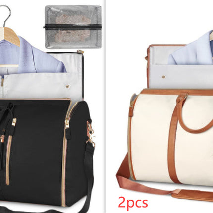 Convertible Travel Duffle & Suit Tote Waterproof Cowhide Utility  Curated by LUNVERO