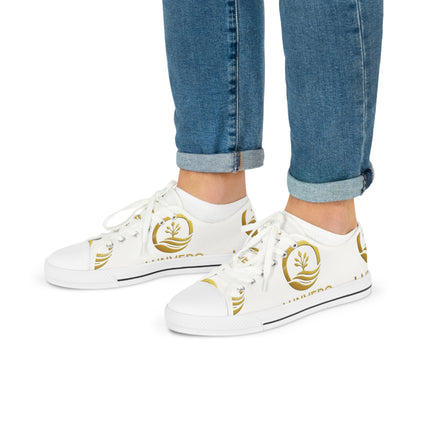 LUNVERO Pure White Gold Limited Edition Sneakers Unique Design Shoes, Perfect Gift for Sneaker Lovers