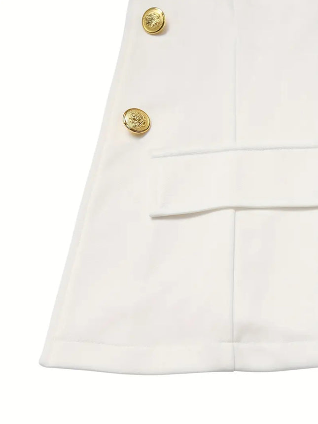 Valencia Executive Set Double-Breasted Lapel Blazer & Slim Trousers in Tailored Everyday Elegance