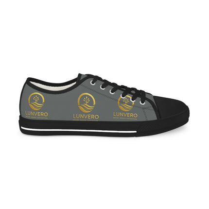 LUNVERO Black & Grey Sneakers with Gold Logo – Luxury Streetwear Shoes