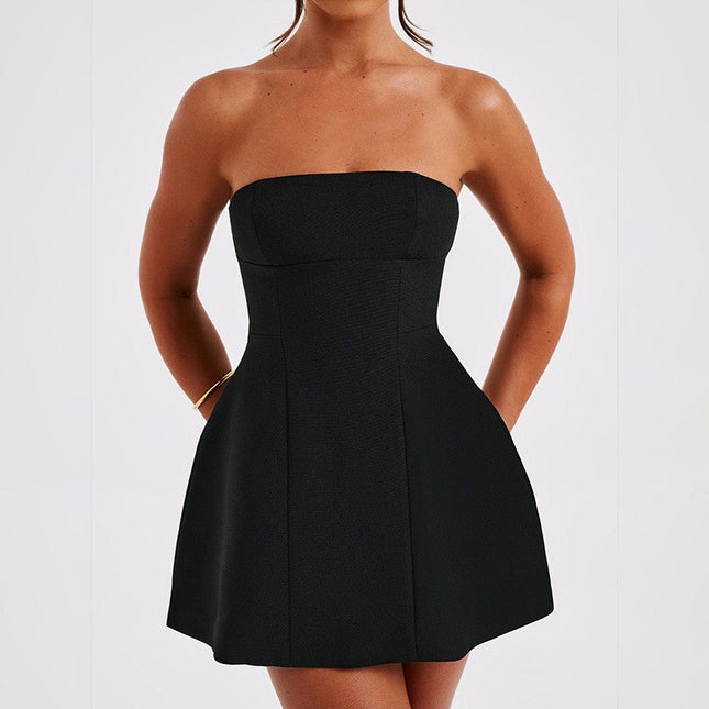 Solstice Strapless Mini Backless A Line Tube Dress in Sculpted Summer Silhouette