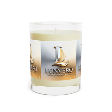 LUNVERO | Decorative Luxe Scented Candle - 11oz Full Glass | 360 text Printed Art