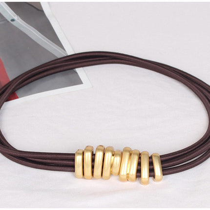 Classic Round Buckle Women’s Belt – Chic & Versatile