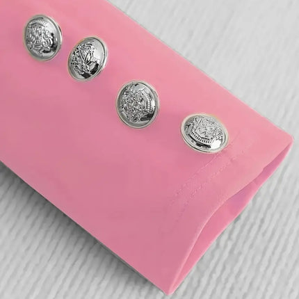 AURA Printed Power Set Slim-Fit Suit Pants & Tailored Top in Elevated Casual Silhouette